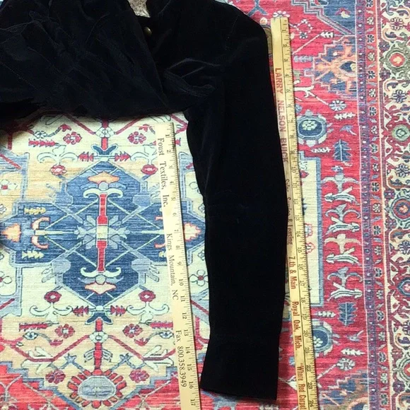 VTG American Rag Black Cotton Velveteen Cropped Lined Jacket - Picture 8 of 16